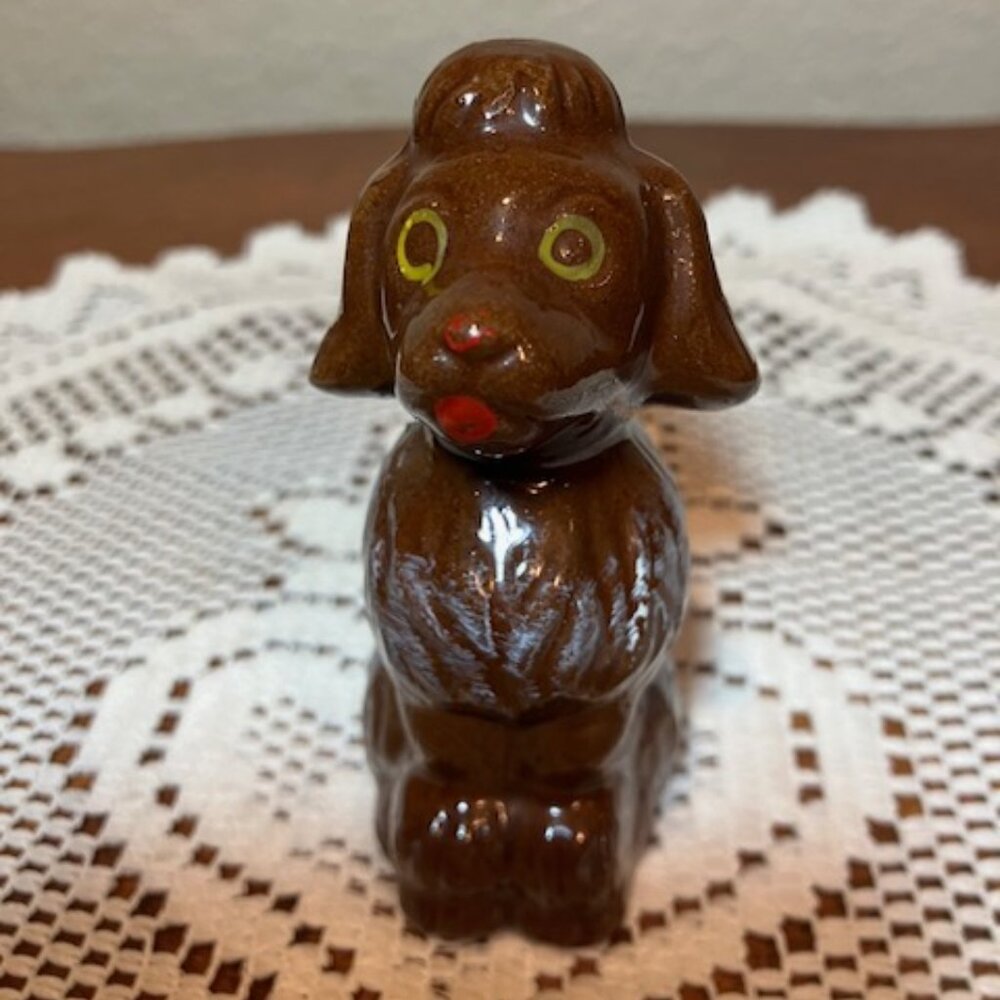 Brown‎ Poodle Figurine 3.5" Redware